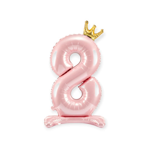 Picture of STANDING FOIL BALLOON NUMBER 8 LIGHT PINK 84CM